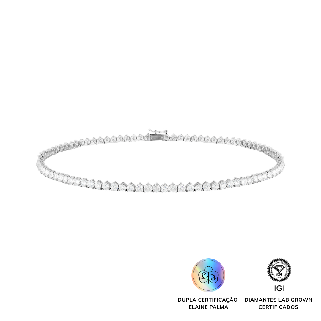 Colar Riviera com Diamante de Laboratório 14,13 ct