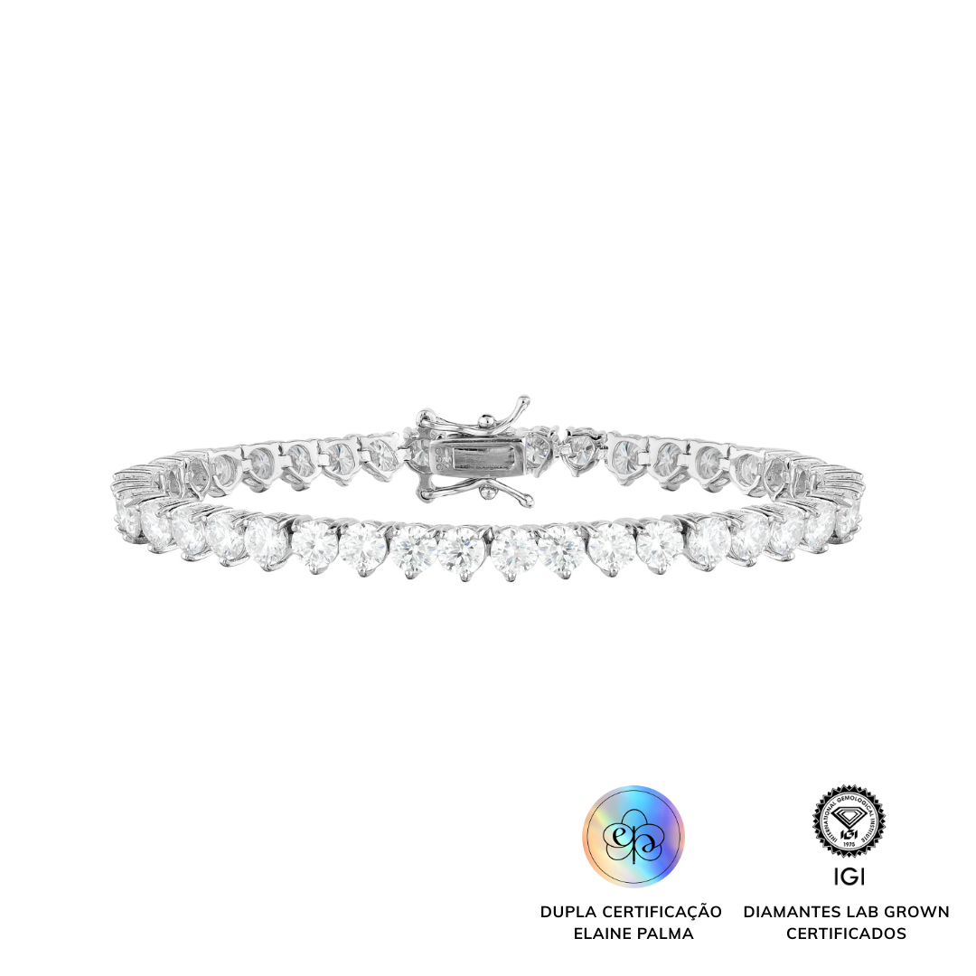 Pulseira Riviera com Diamante de Laboratório 5,76 ct