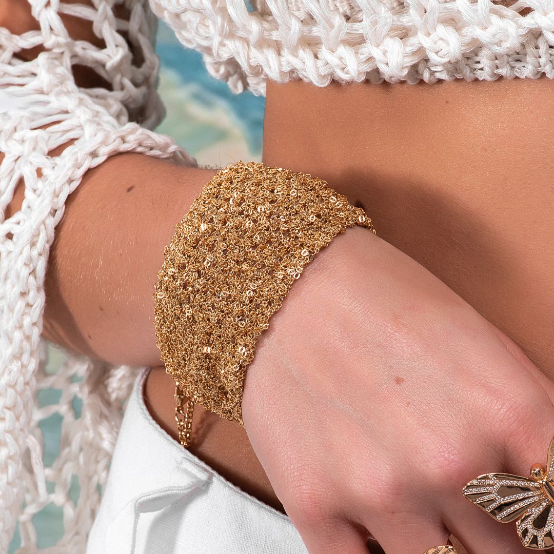 Pulseira Malha Petit Close Ouro P - M e G