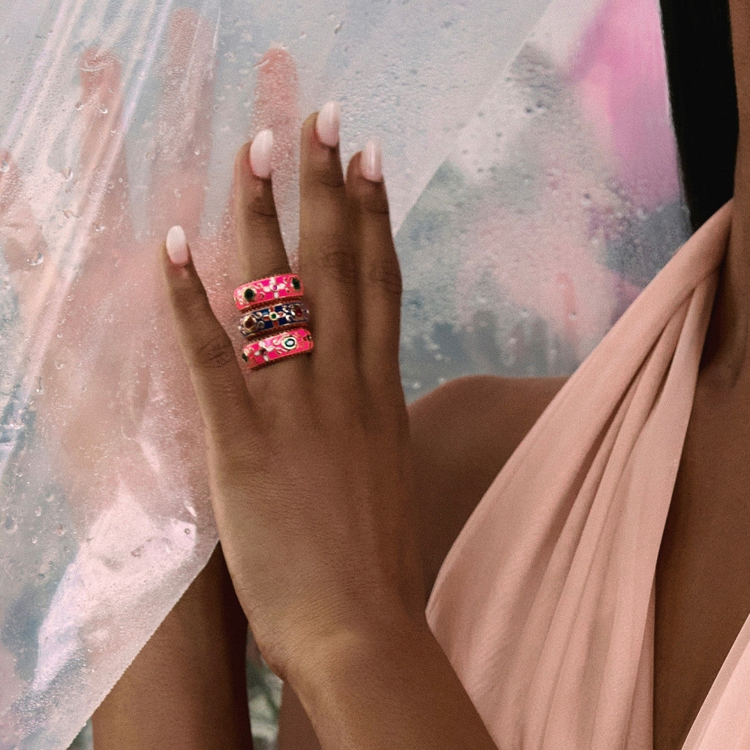 Anel Boho Pink