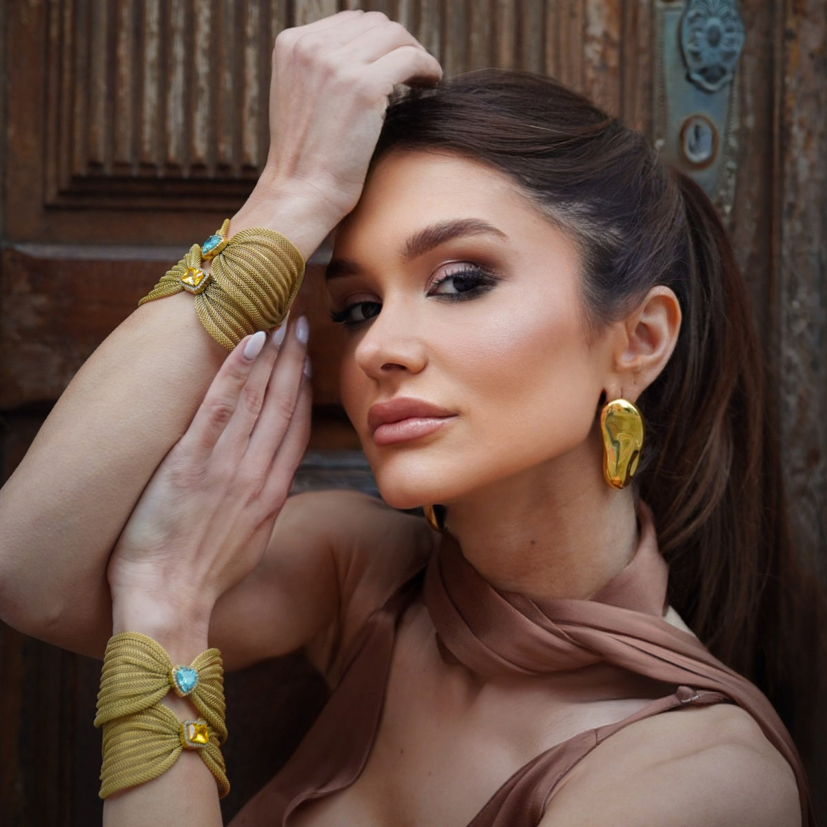 Bracelete Malha Laço Coração