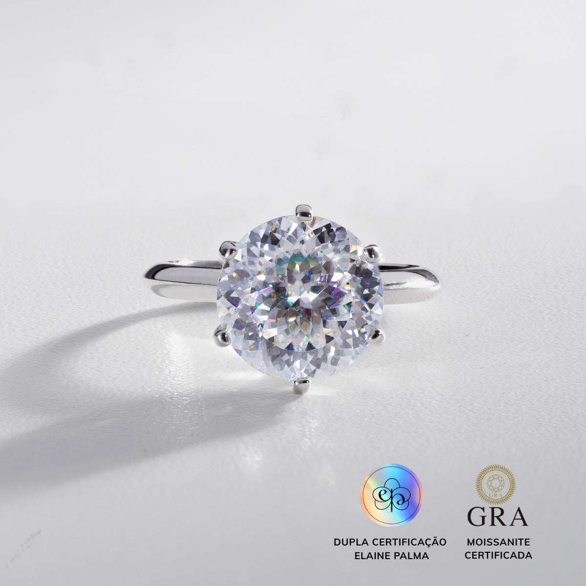 Anel Solitário Glam Soul Moissanite 5 ct