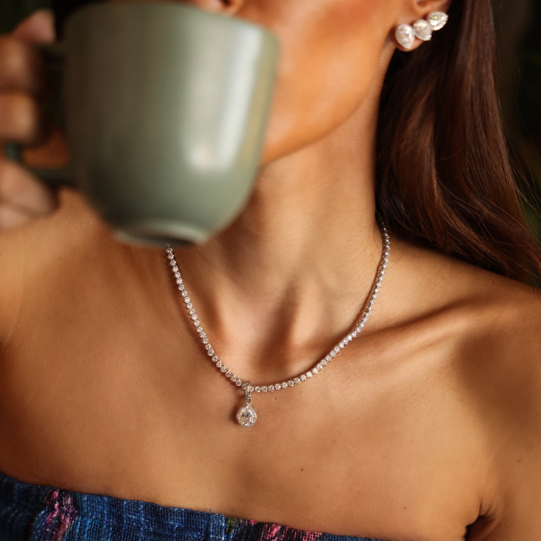 Brinco Earcuff Gotas Glam Moissanite