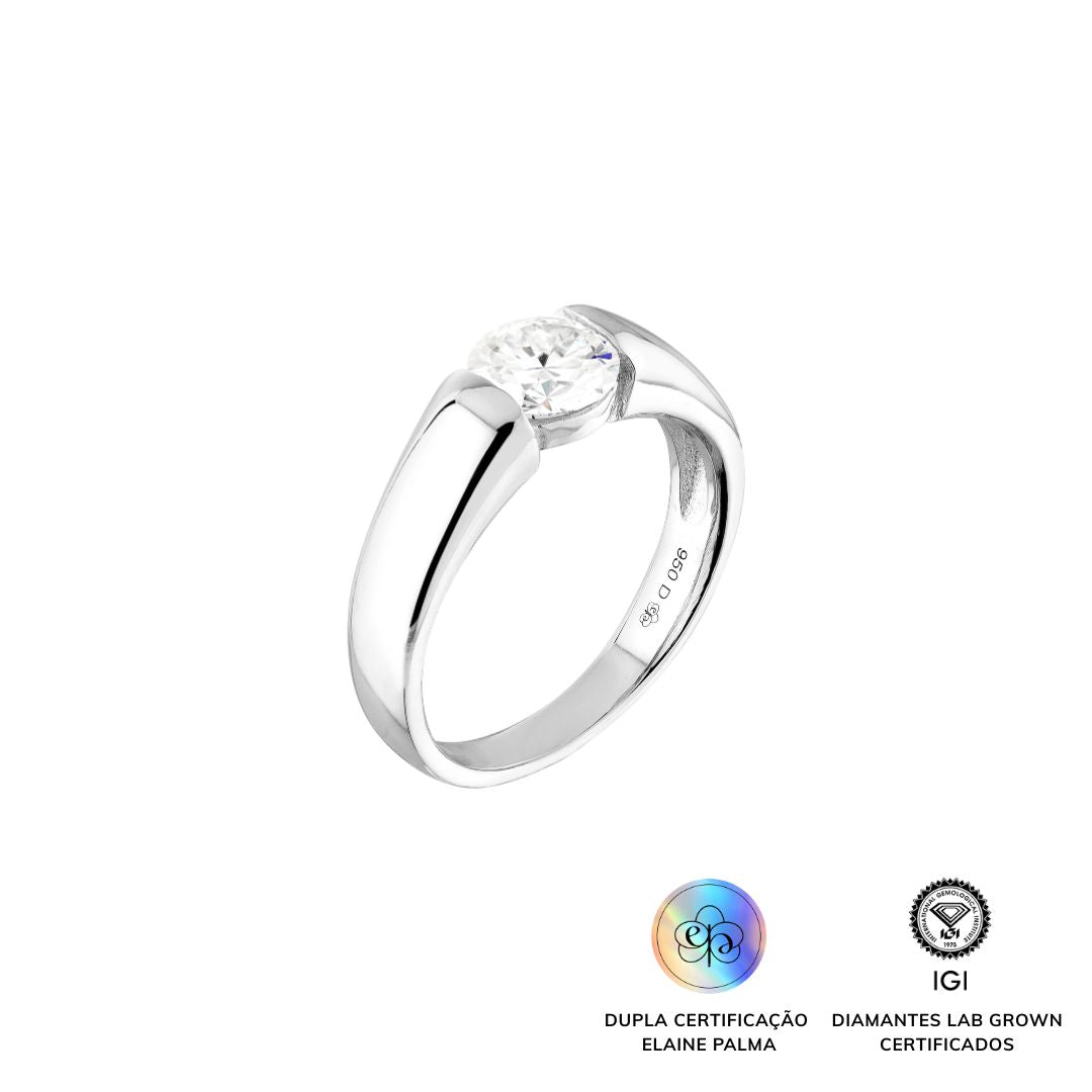 Anel Single com Diamante de Laboratório 1,02 ct