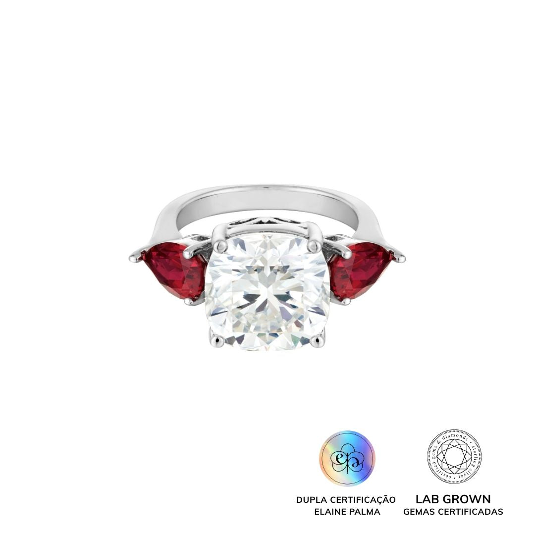 Anel com Rubi de Laboratório