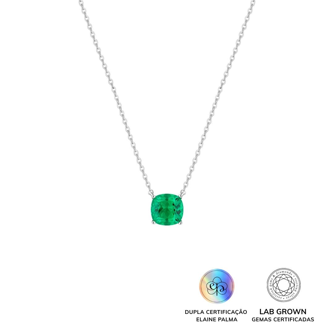 Colar Emerald com Esmeralda de Laboratório