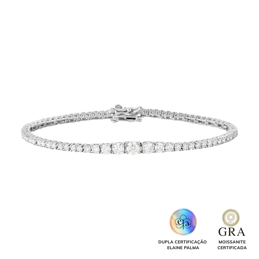 Pulseira Riviera Degrade Petit Glam Moissanite 2.9 ct