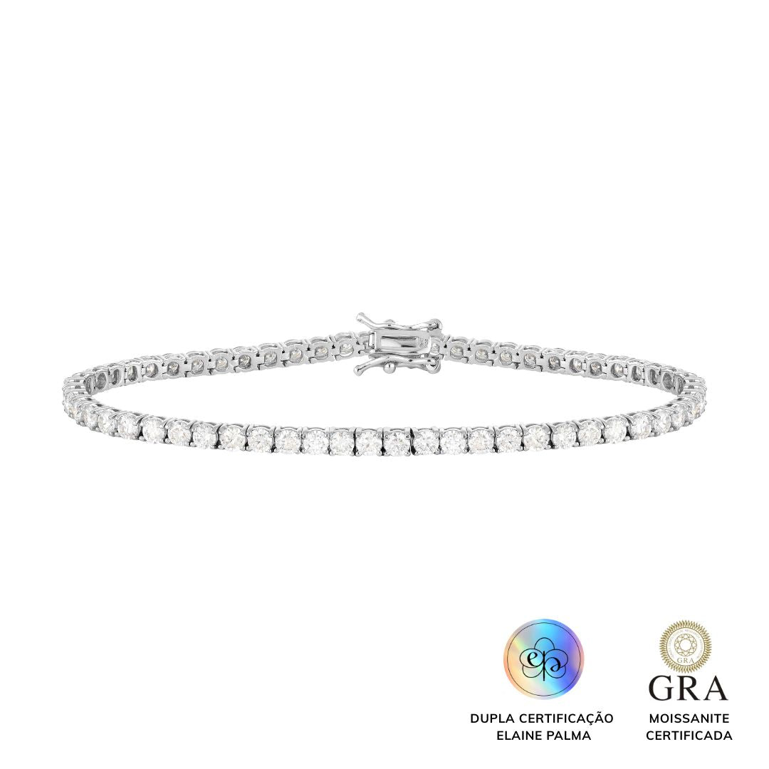 Pulseira Riviera 2,5 mm Glam Moissanite 3.81 ct