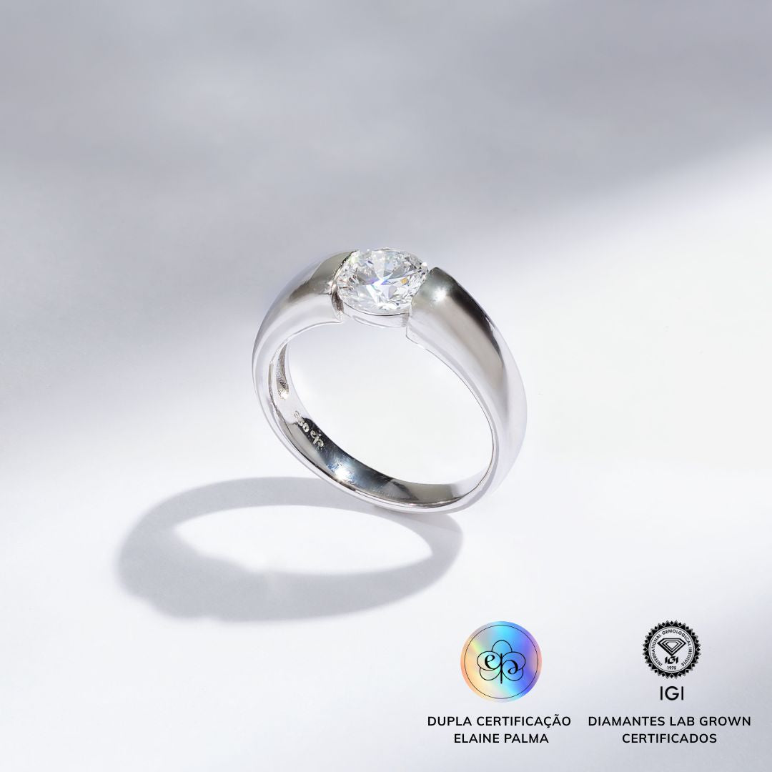 Anel Single com Diamante de Laboratório 1,02 ct