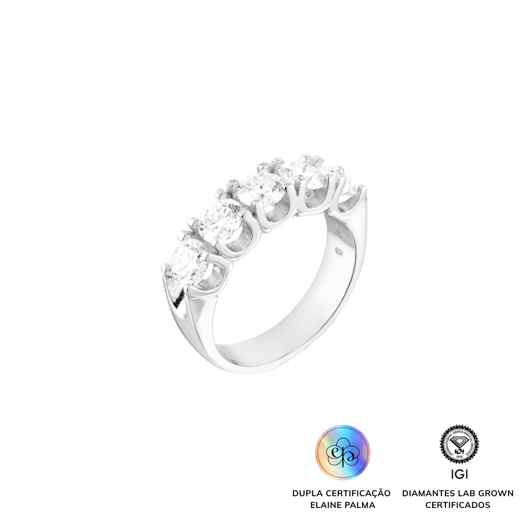 Anel Aparador Premium com Diamante de Laboratório 0,50 ct