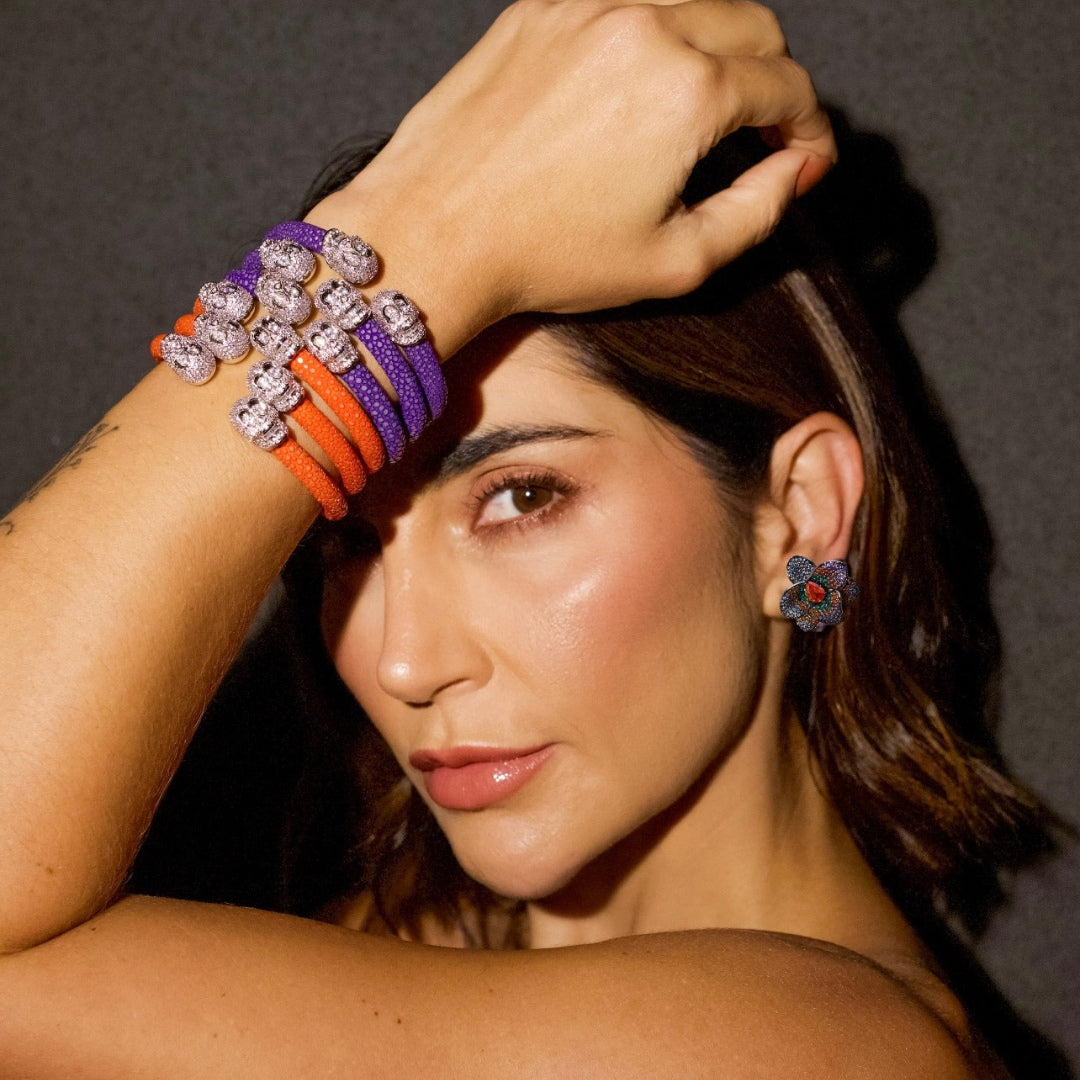 Bracelete Galuchat Rebel Orange