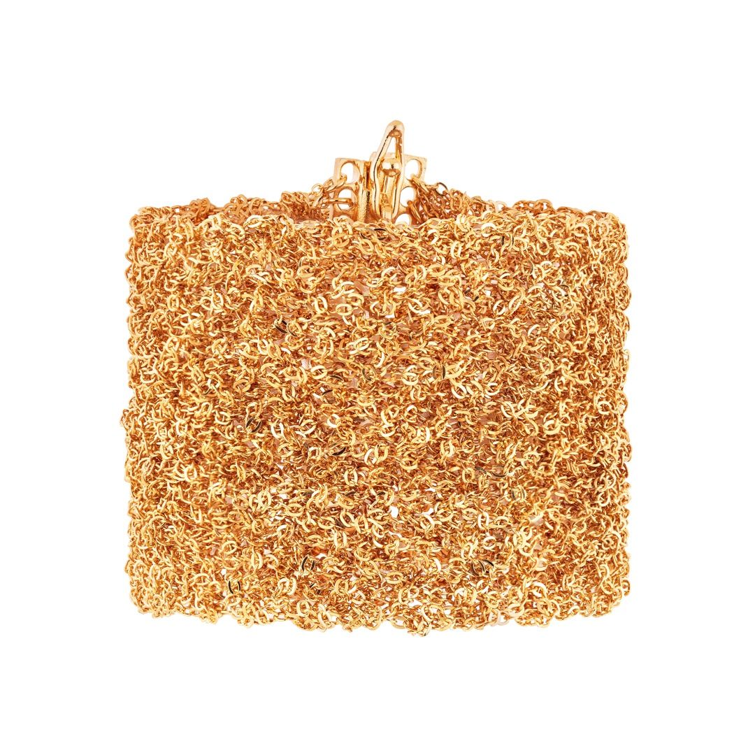Pulseira Malha Close Dourado P- M - G e GG