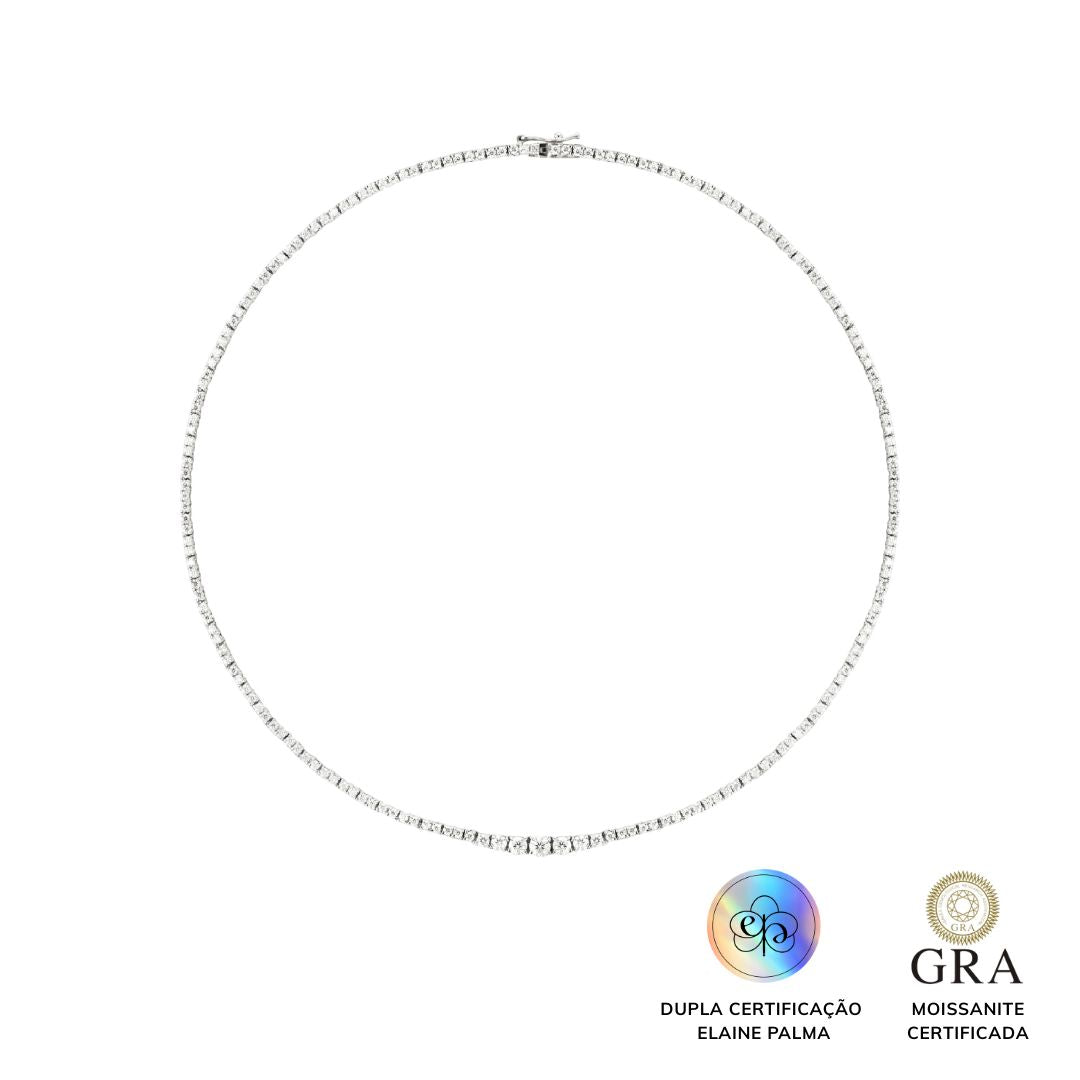 Colar Riviera Degrade Petit Glam Moissanite 5.6 ct