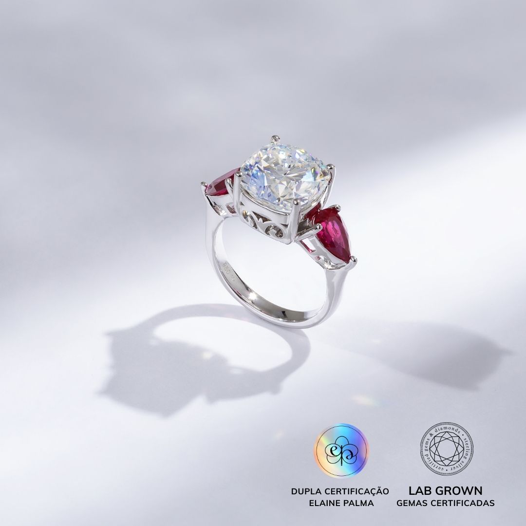 Anel com Rubi de Laboratório