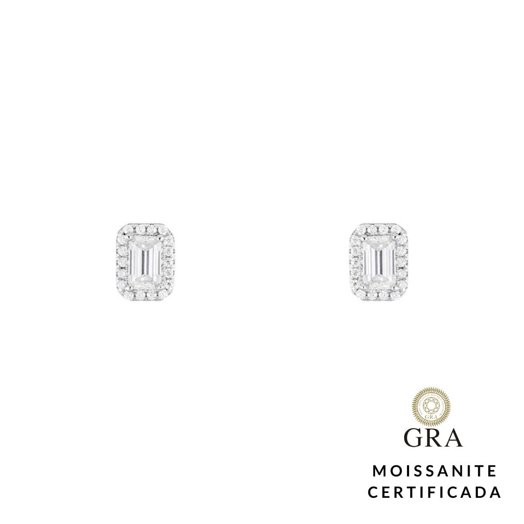 Brinco Retângulo Glam Moissanite