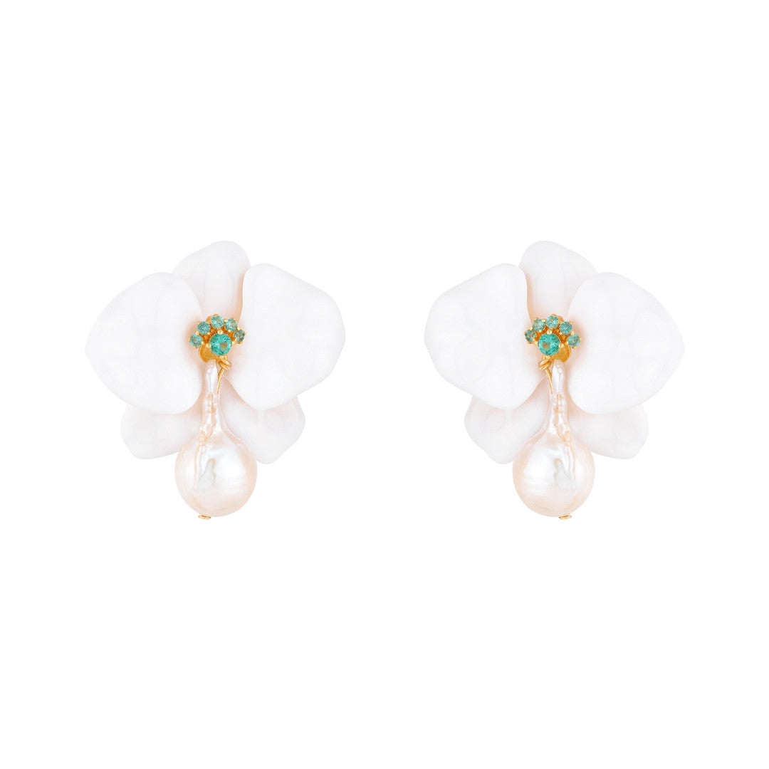 Brinco Orquídea Petit Branco