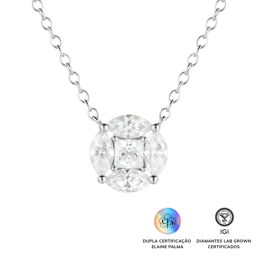 Colar Ilusion com Diamante de Laboratório 1,23 ct