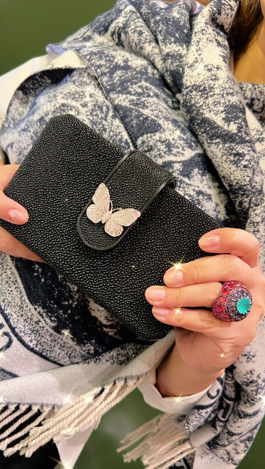 Bolsa Clutch Galuchat P&B