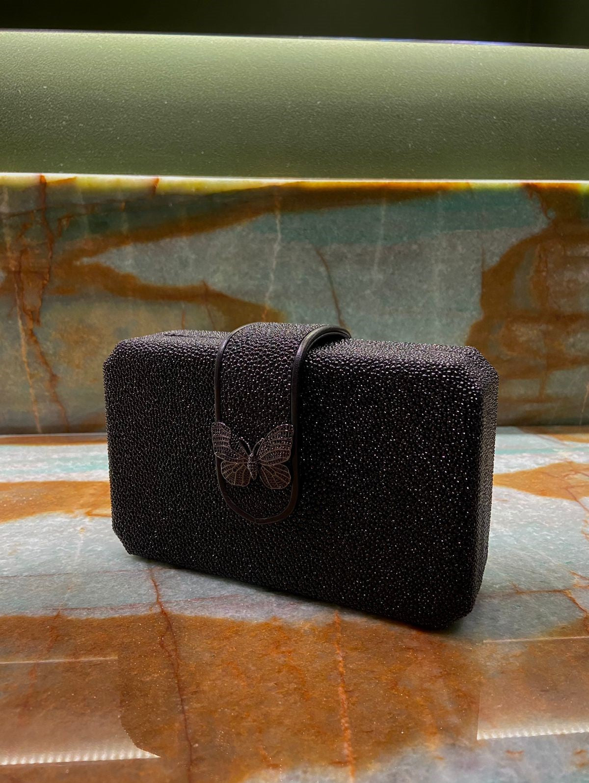 Bolsa Clutch Galuchat Noir