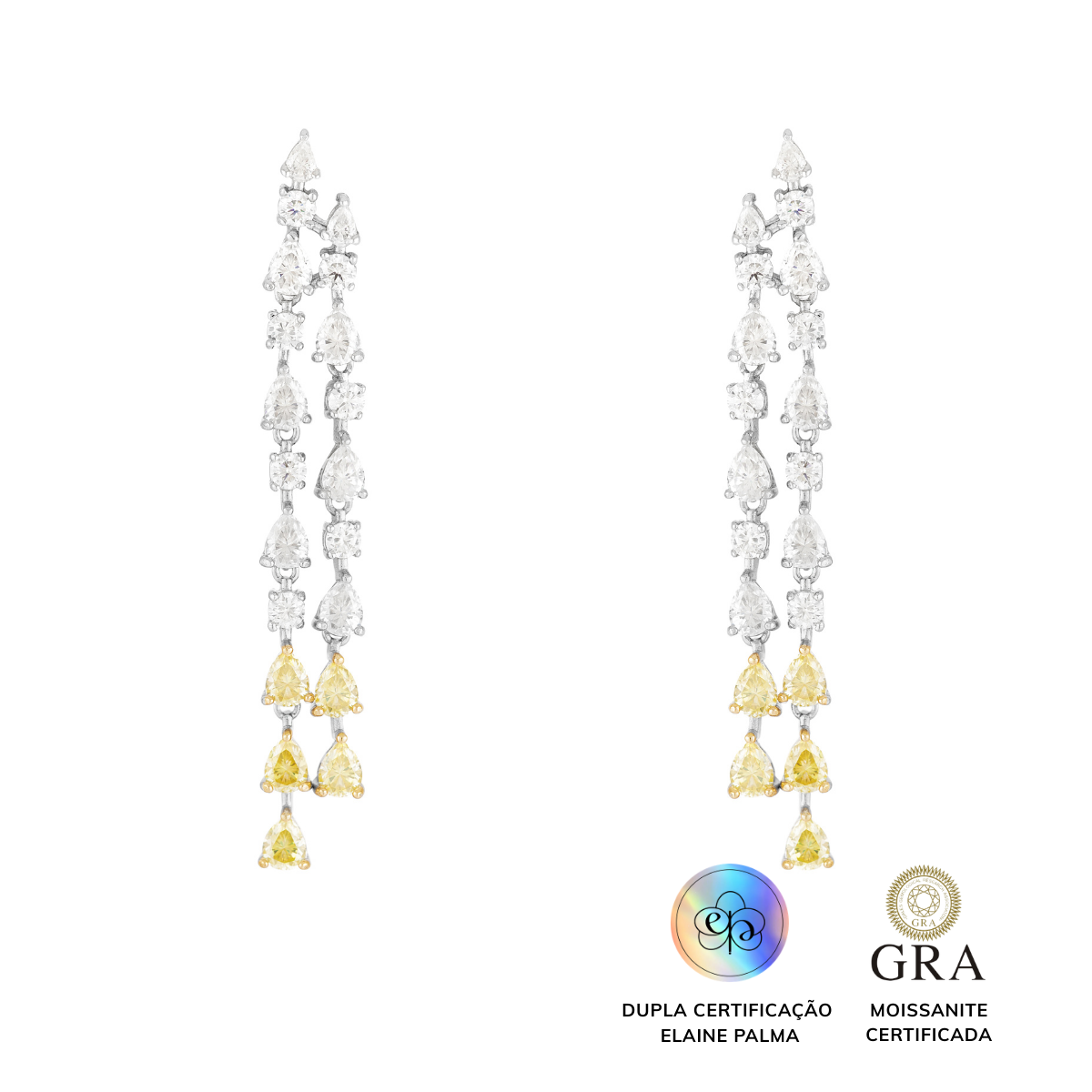 Brinco Cascade Glam Moissanite 7.8 ct