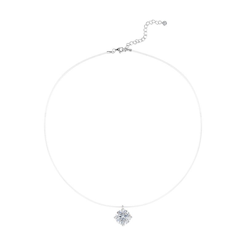 Colar Ponto de Luz Glam Invisible Moissanite 3,5 ct