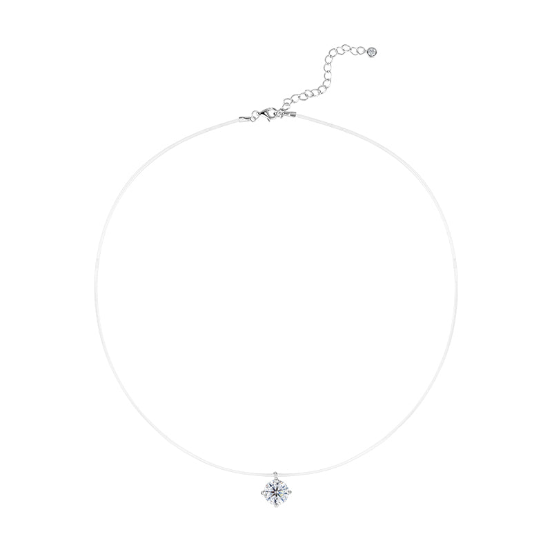 Colar Ponto de Luz Glam Invisible Moissanite 2 ct