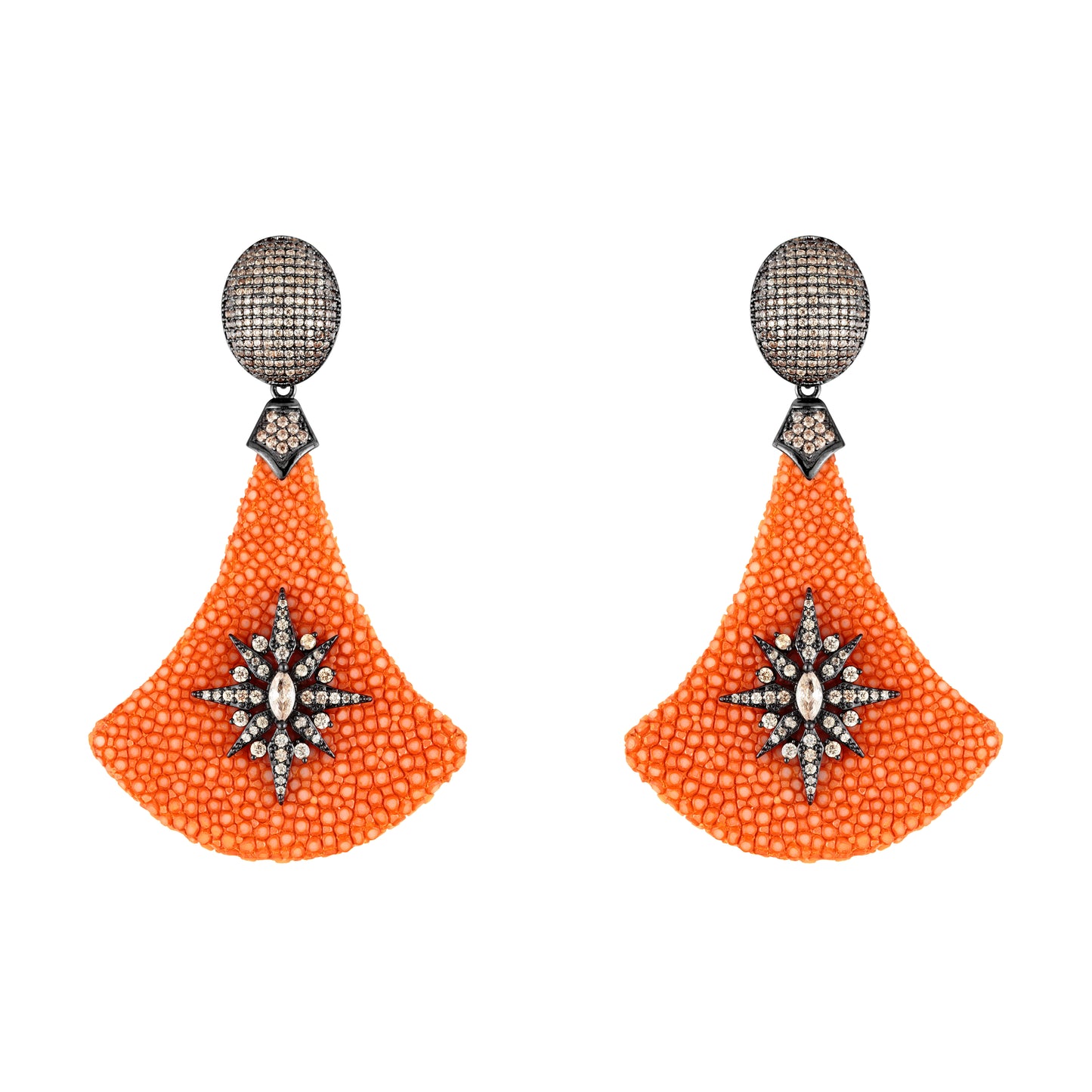 Brinco Galuchat Star Damasco