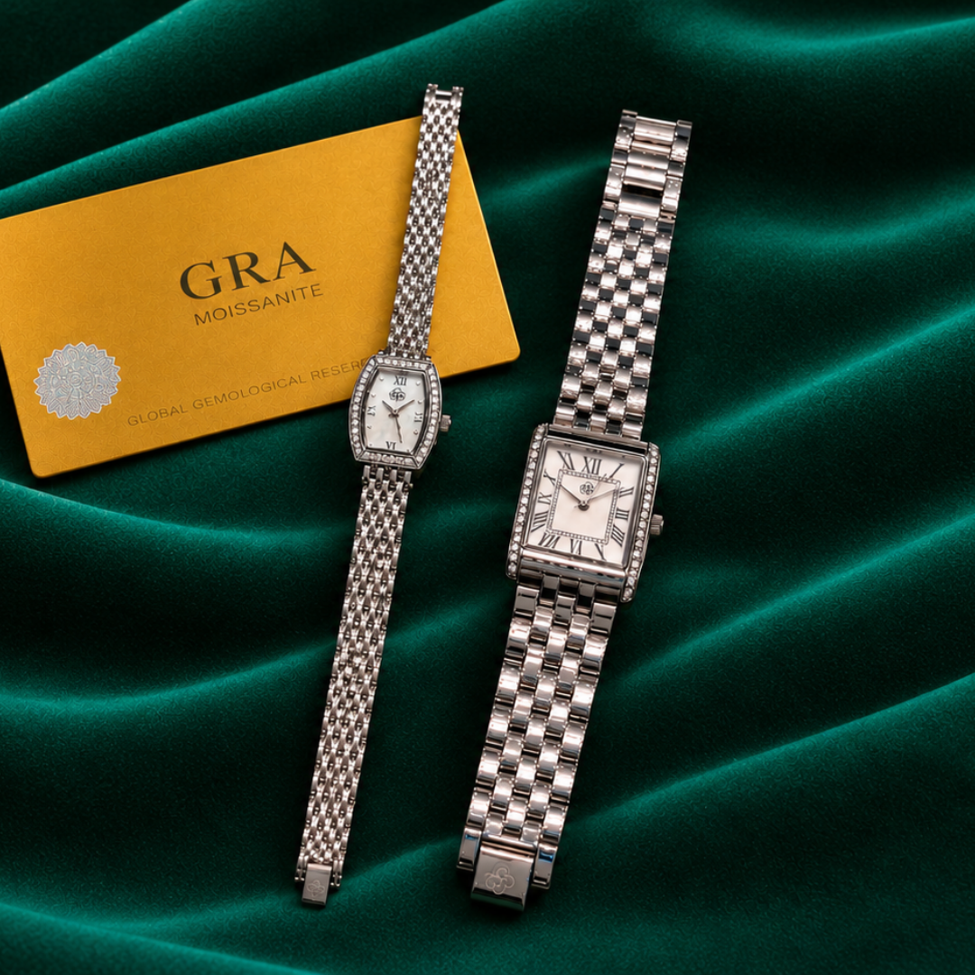 Relógio Analógico Glam Moissanite