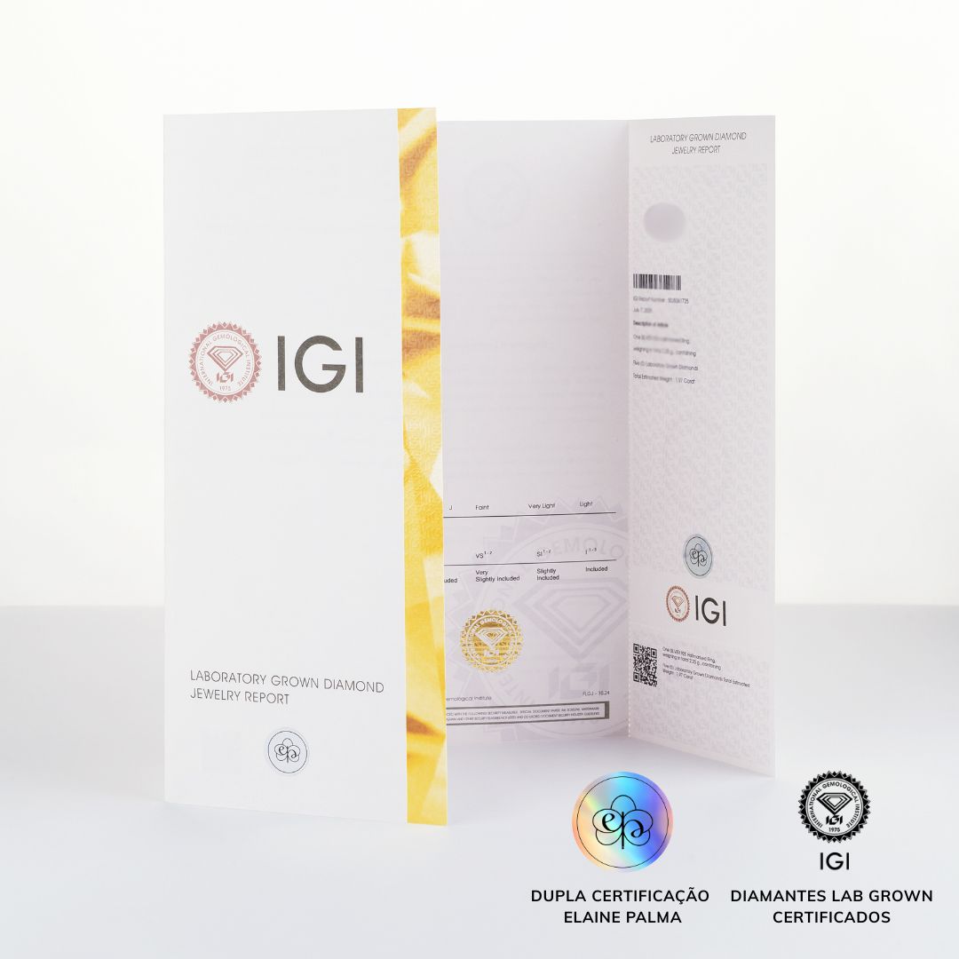 Anel Aparador Pavê com Diamante de Laboratório 0,45 ct