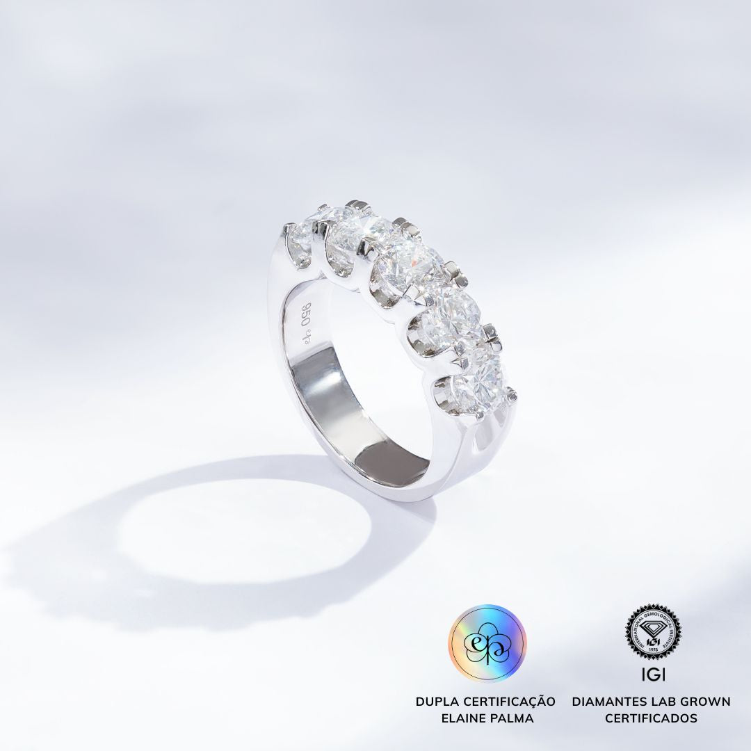 Anel Aparador Premium com Diamante de Laboratório 0,50 ct