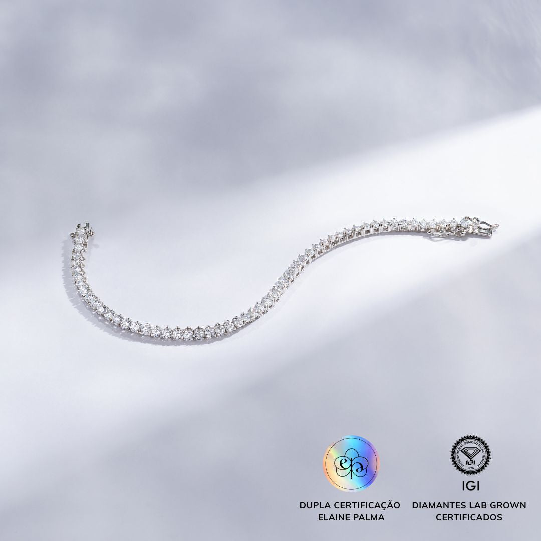 Pulseira Riviera com Diamante de Laboratório 5,76 ct