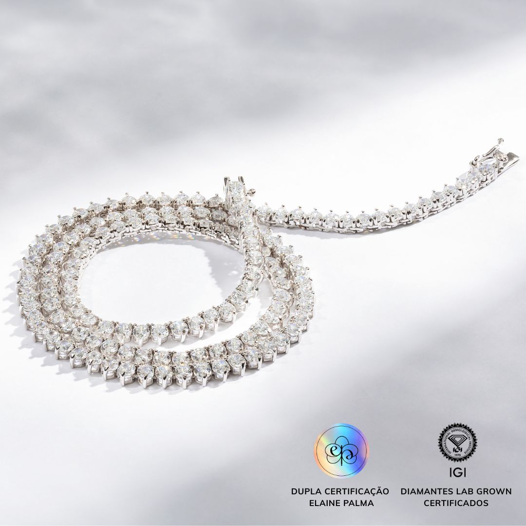Colar Riviera com Diamante de Laboratório 14,13 ct