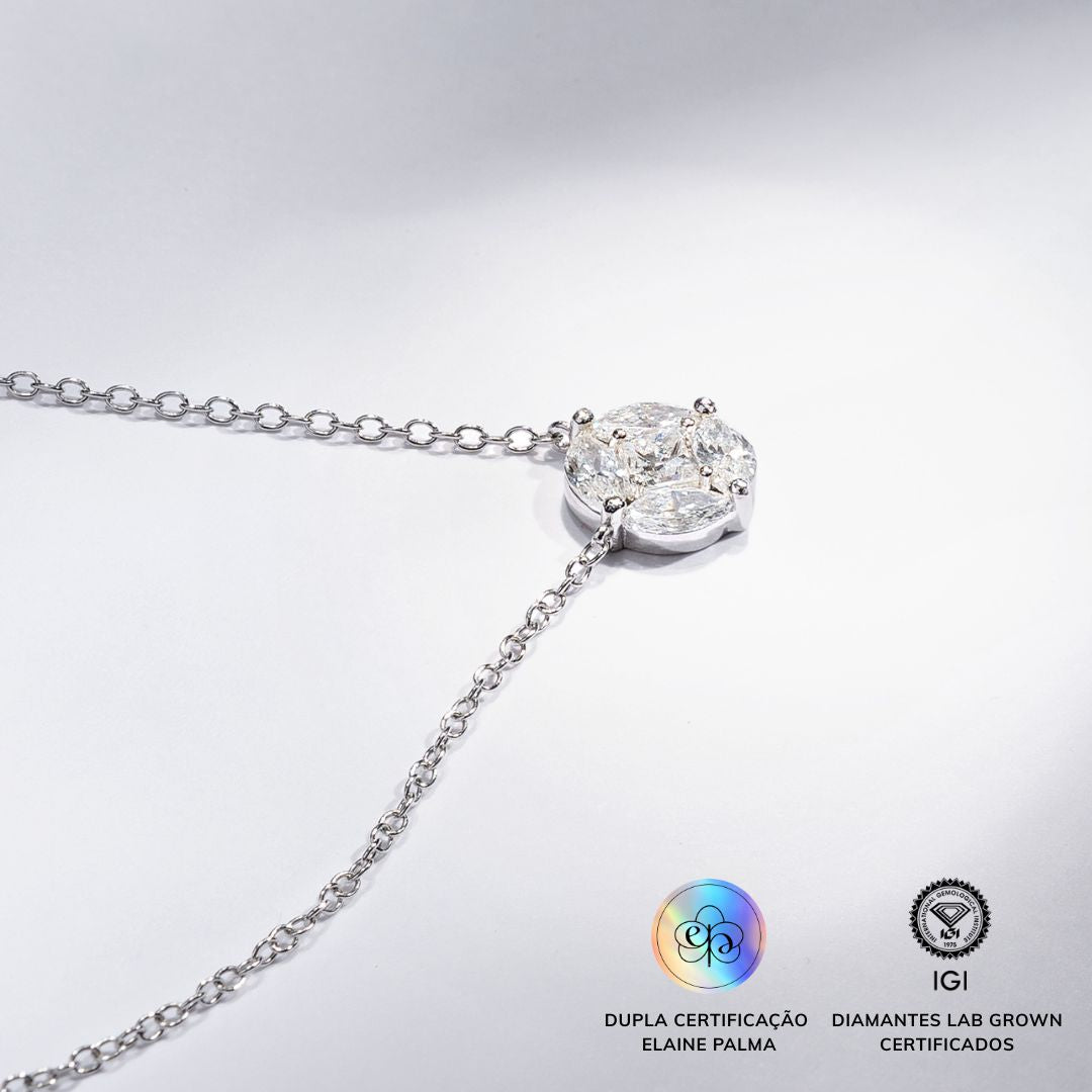 Colar Ilusion com Diamante de Laboratório 1,23 ct