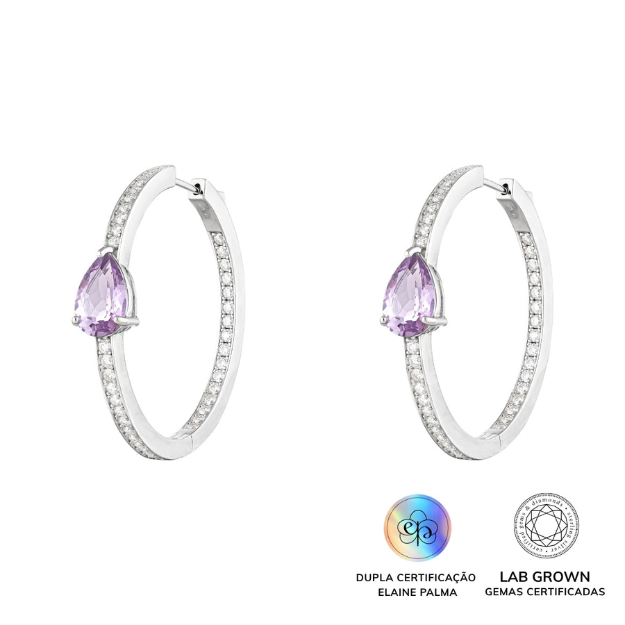 Argola Ametista Glam