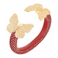 Bracelete Galuchat Borboleta Vivaz Marsala & Gold