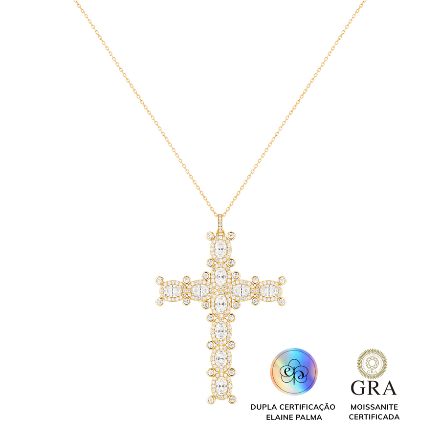 Colar Crucifixo Glam Oval