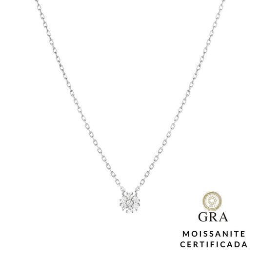 Colar Florzinha Glam Moissanite 0.12 ct