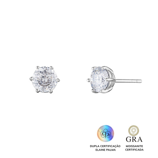 Brinco Solitário Glam Soul Moissanite 1 ct