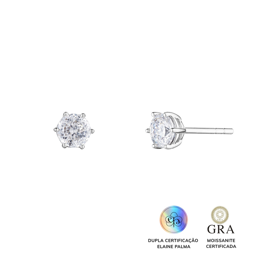 Brinco Solitário Glam Soul Moissanite 0,5 ct
