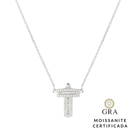Colar Cristo Redentor Glam Moissanite 0.45 ct