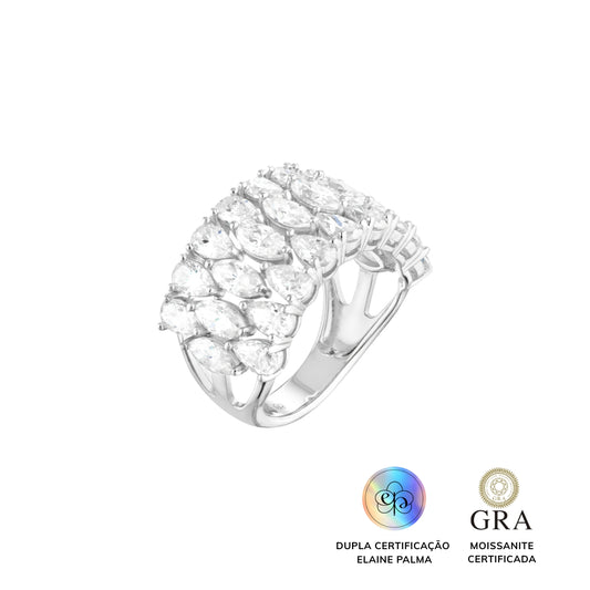 Anel Aliança Helena Glam Moissanite 5,54 ct