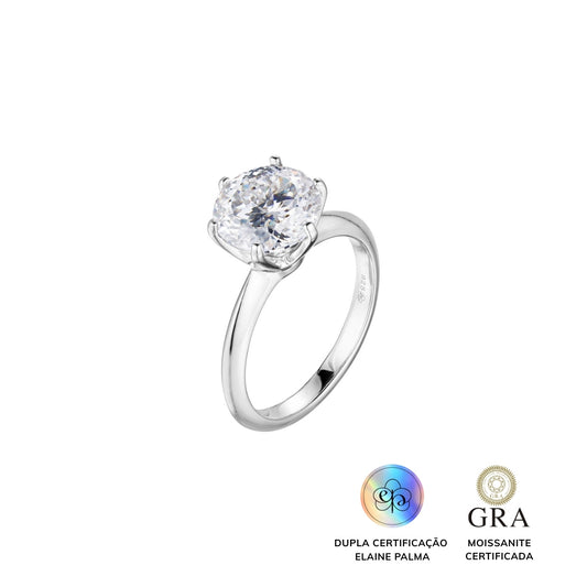 Anel Solitário Glam Soul Moissanite 3,5 ct