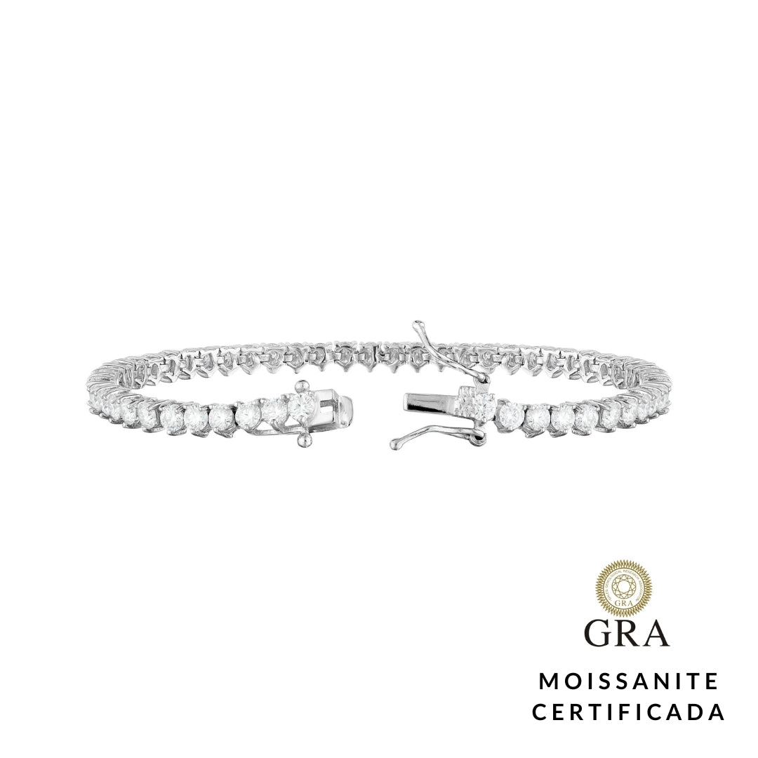 Pulseira Riviera Glam Moissanite 5.4 ct - 17 cm