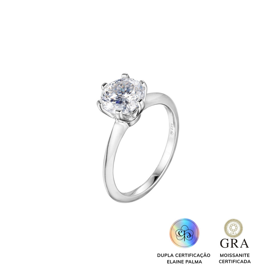 Anel Solitário Glam Soul Moissanite 2 ct