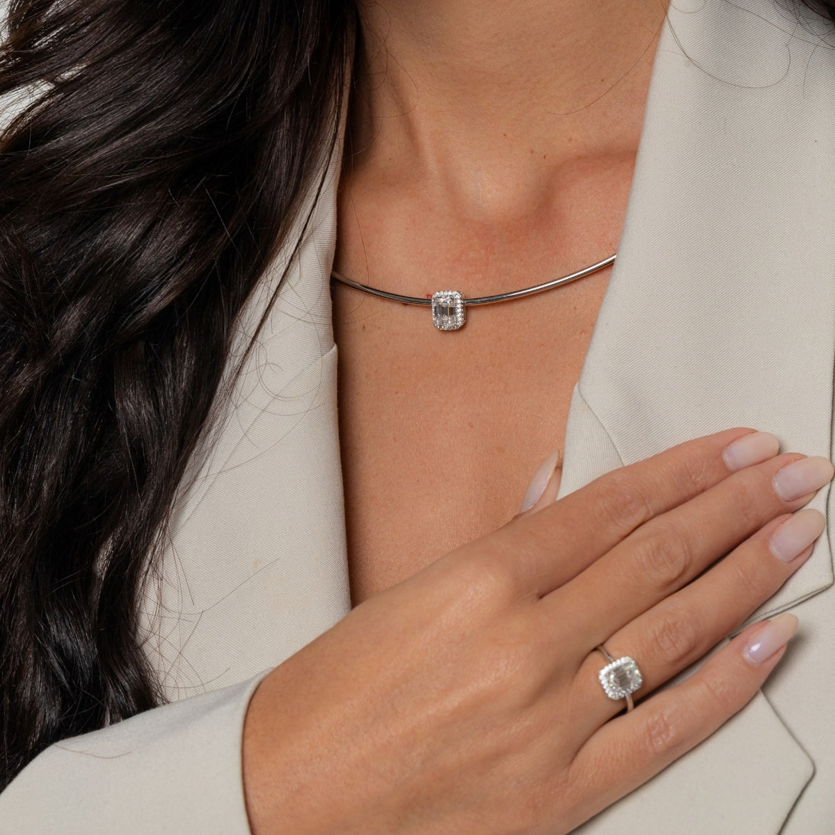 Colar Choker Aro Glam Moissanite 2.14 ct