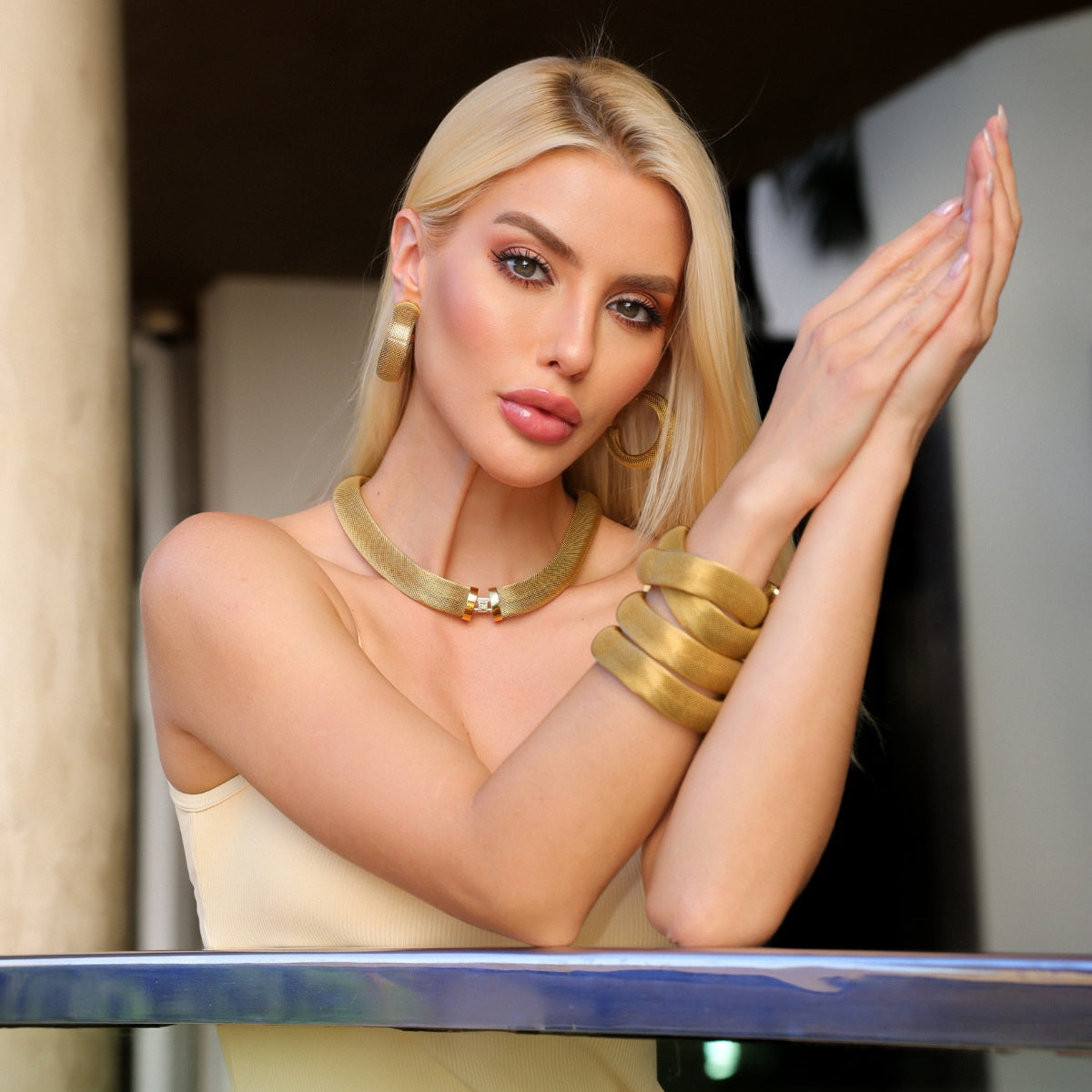 Argola Tramas Dourado