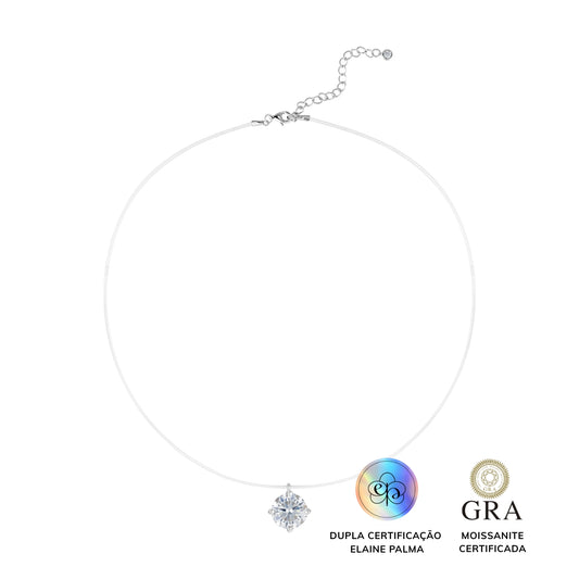 Colar Ponto de Luz Glam Invisible Moissanite 3,5 ct