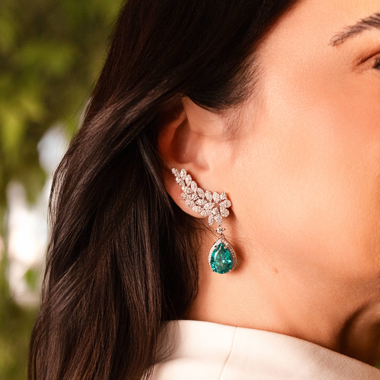 Brinco Earcuff Turmalina Paraíba Lab Grown