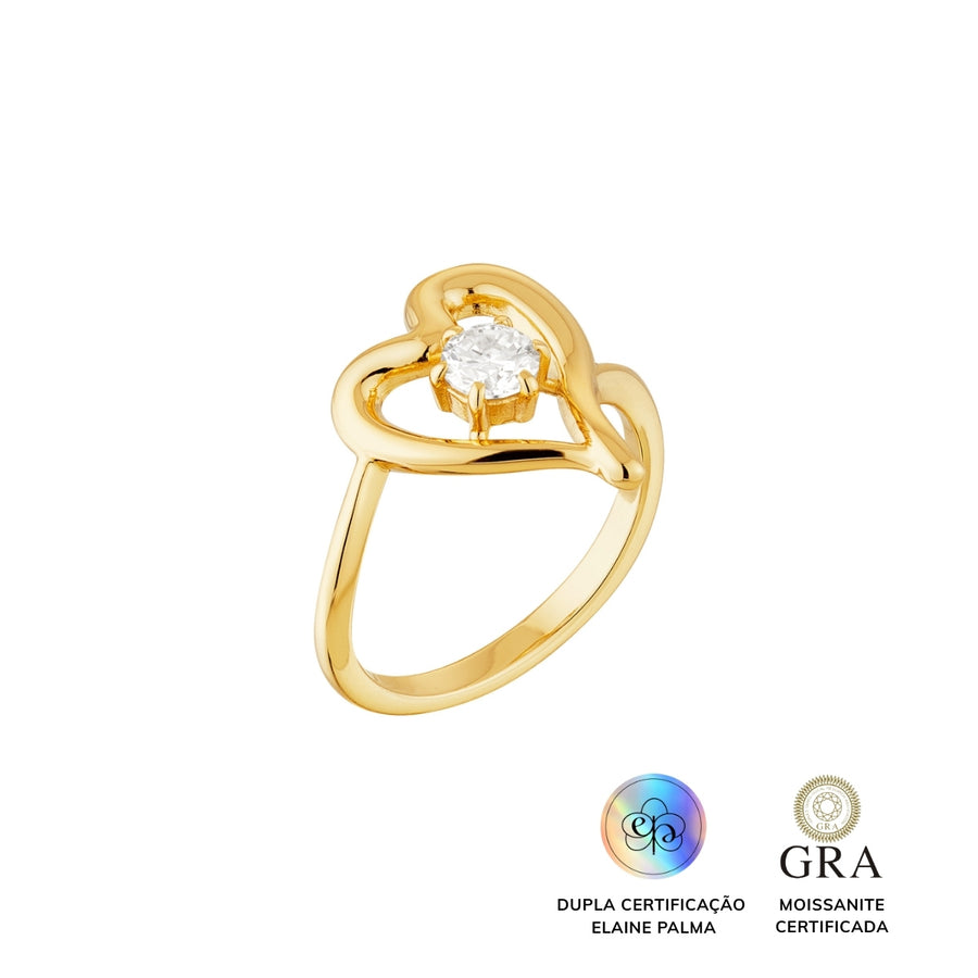 Anel Heart Glam Moissanite 0.3 ct