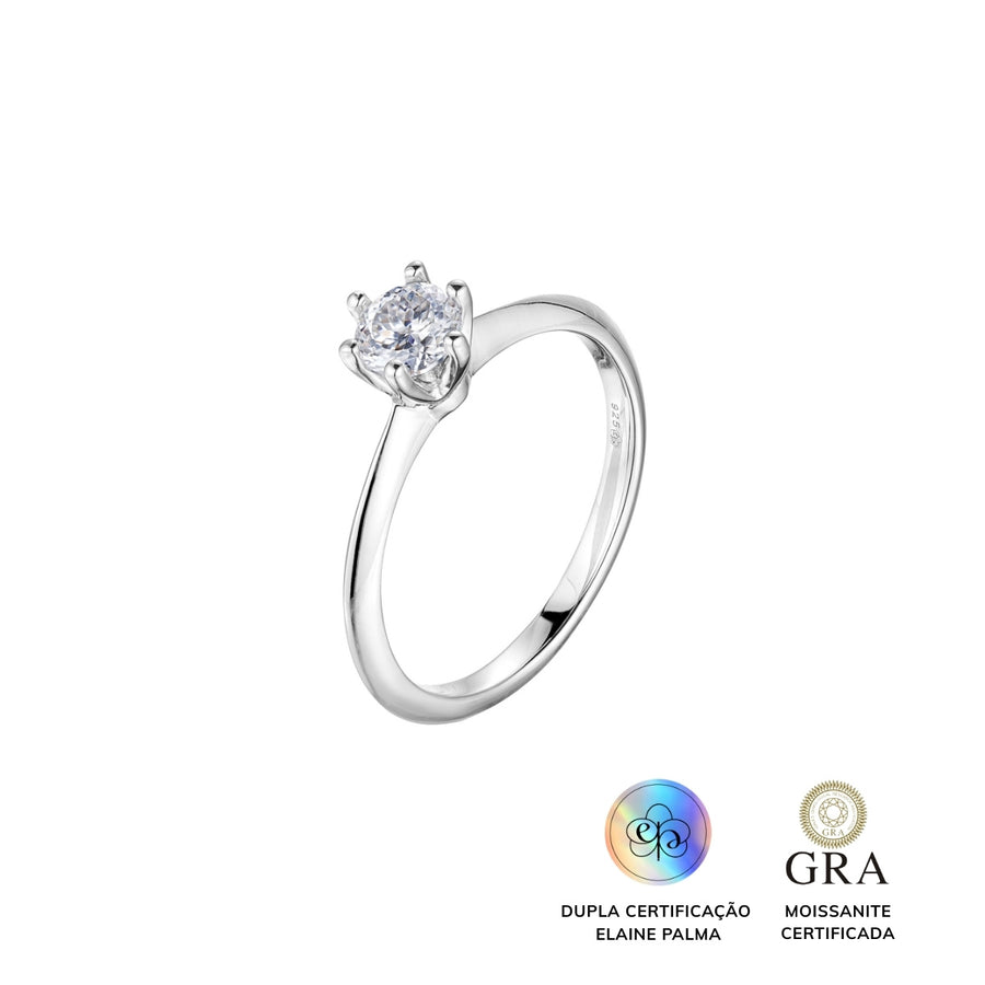 Anel Solitário Glam Soul Moissanite 0,5 ct